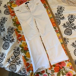 Ivanka Trump white denim stretch crop pant